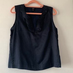 Navy blue sleeveless blouse